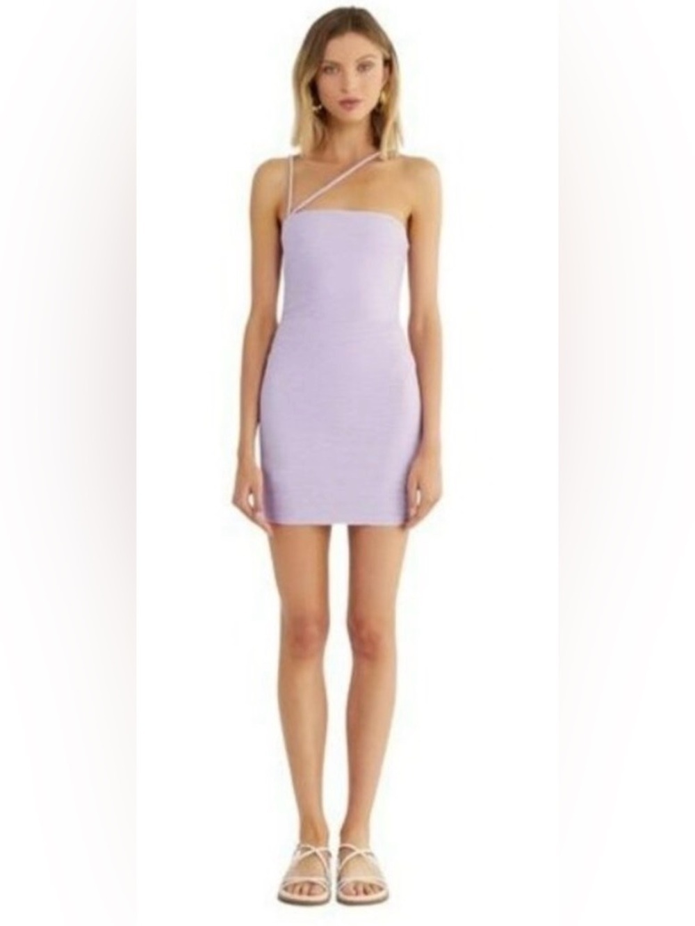 Revolve Rumer Ribbed Purple Penelope Mini Bodycon Cross Dress NWT Sz Medium
